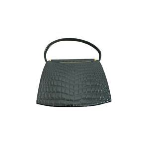 Bendl womens vintage black gold Genuine alligator crocodile handbag purse Bag